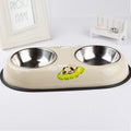 Stainless Steel Double Bowl Dog Food Bowl Water Bowl Non-Slip Dog Rice Bowl